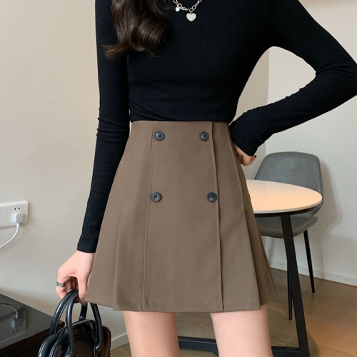 Real shooting real price ~ 2021 new Korean style high waist thin irregular A-line skirt half skirt female
