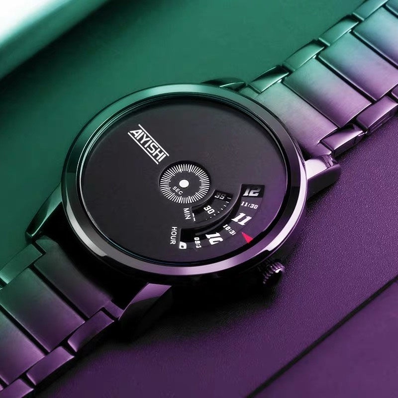 Waterproof men's watch for boys and students Korean fashion versatile steel lovers automatic non mechanical watch