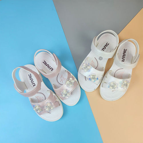 Girl's sandals Princess sandals casual new summer children's beach shoes students little girls flat sandals Korean version