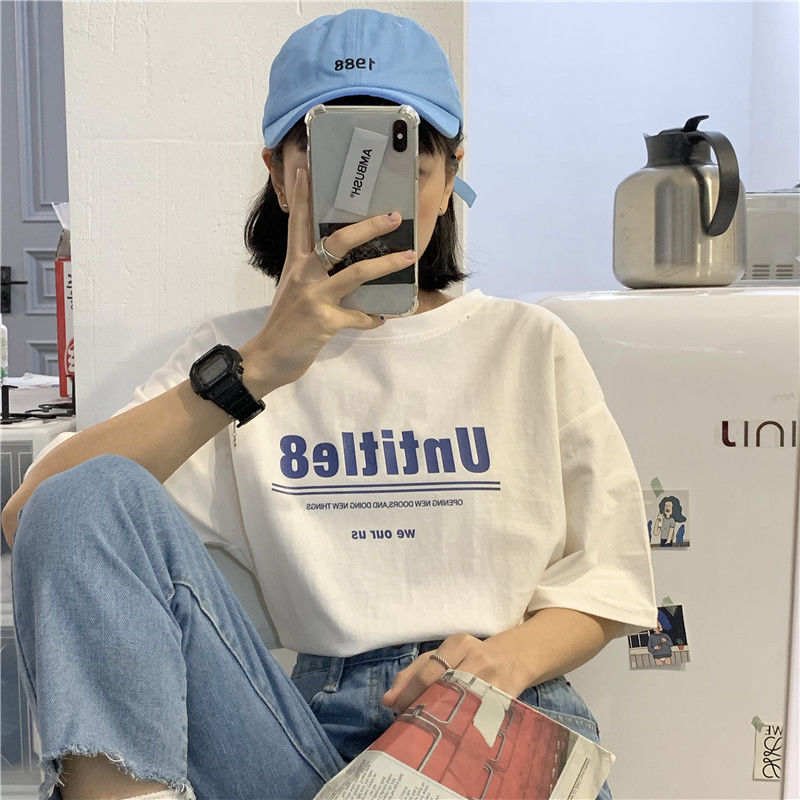 Hong Kong style girl loose short sleeve T-shirt