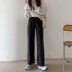 Real price ᦇ retro jeans women's 2021 new high waist loose and thin straight wide leg pants