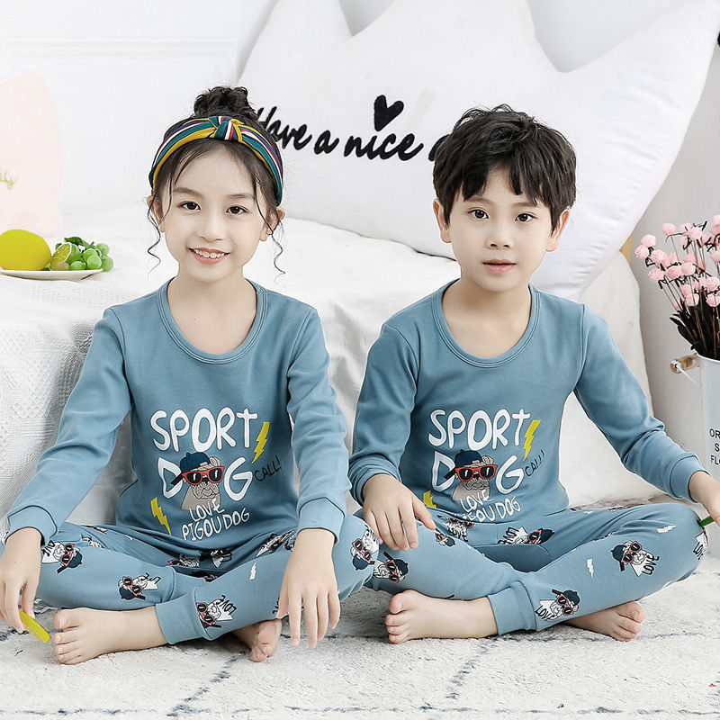 1-15 years old children's cotton underwear set big children autumn winter autumn clothes autumn Pants Boys and girls thin long sleeve pajamas