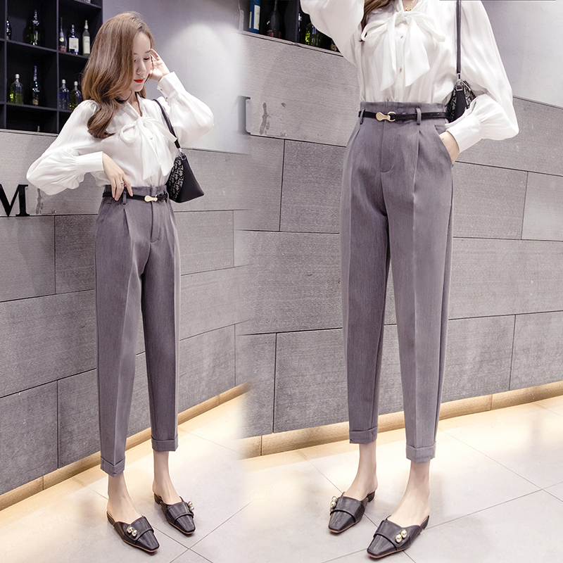 Actual shooting 2021 autumn bud pants Harlan pants high waist slim trousers trousers casual pants nine point pants radish pants women