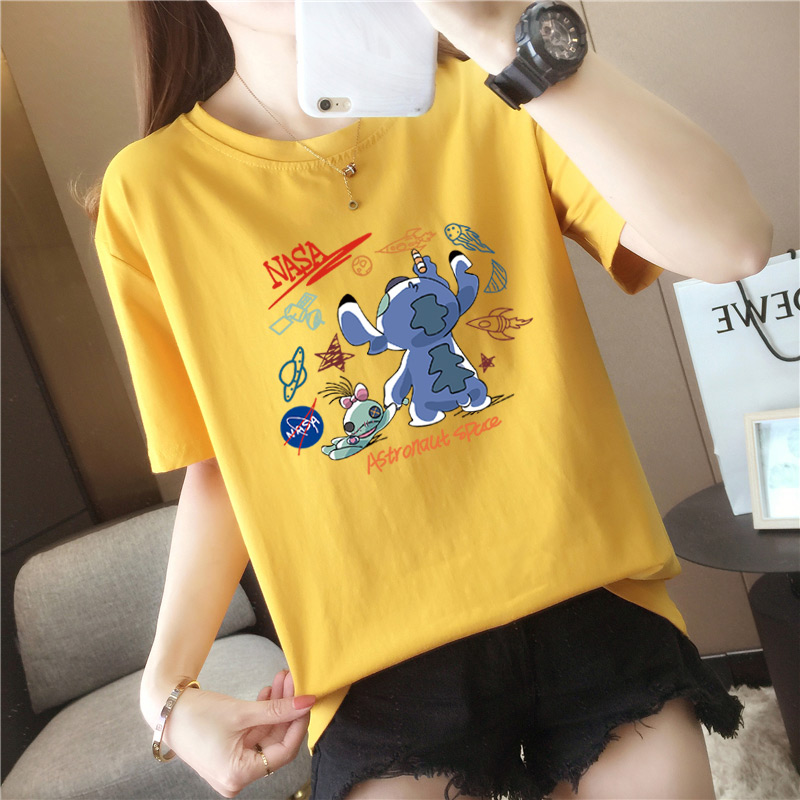 15 color new Korean summer print design minority short sleeve T-shirt women's fashionable age reducing top