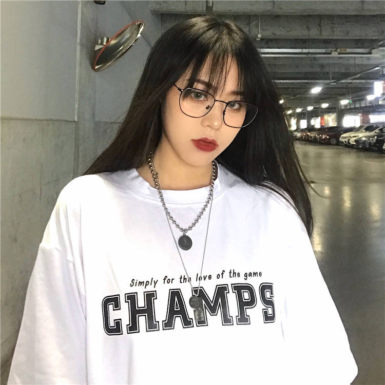 Hong Kong style girl loose short sleeve T-shirt