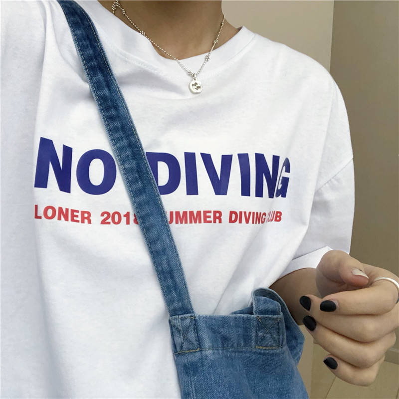 Summer new letter short sleeve T-shirt Korean loose T-shirt