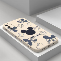 Huawei p40pro mobile phone case P30 cartoon p40pro Mickey protective case p30pro lens full package fall proof liquid silicone straight edge curved screen soft shell