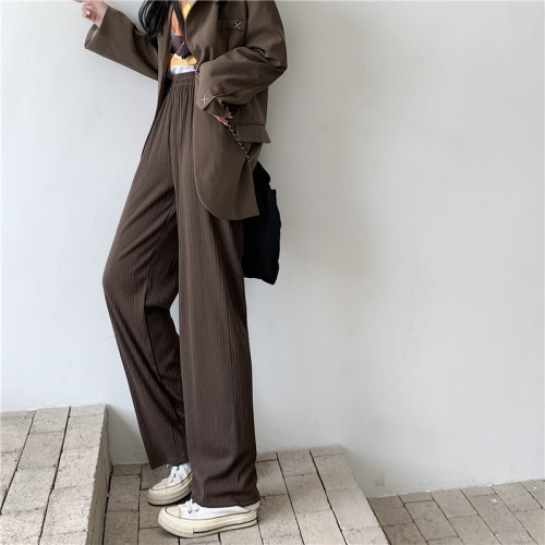 Real shooting and real price must enter, versatile, hanging feeling, loose leisure wide leg pants, thin, elastic, high waist straight pants, 4 colors
