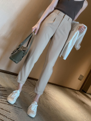 Summer new high waist black casual pants women's suit Harlan radish pants