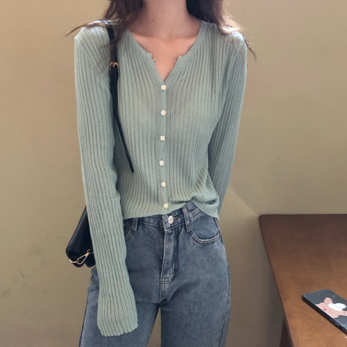 Korean version of versatile loose sunscreen clothing retro sweater jacket girl