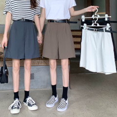 Real price real shot summer new style high waist drooping feeling thin casual Wide Leg Pants Suit Shorts Capris women's pants