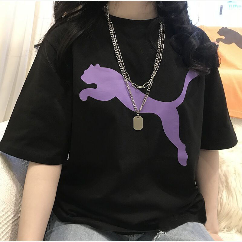 2021 women's new summer short sleeve T-shirt Korean cotton loose medium sleeve medium length T-shirt
