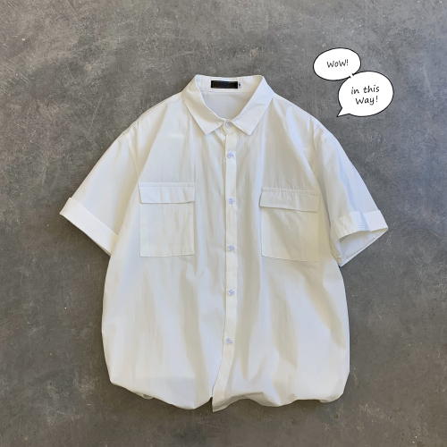 19 Summer/Double Pocket Loose Short Sleeve Shirt [Price Control 58]