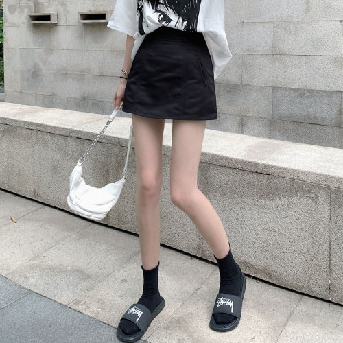 Real shooting summer Korean minority slim and versatile A-line skirt