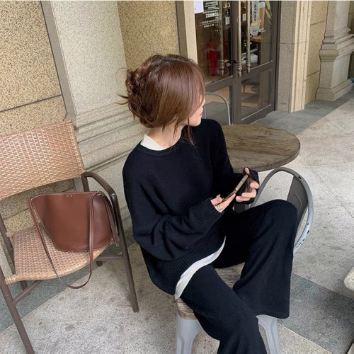  new autumn and winter women's wear age reduction leisure Street bombing fashion port style sports two-piece suit retro chic