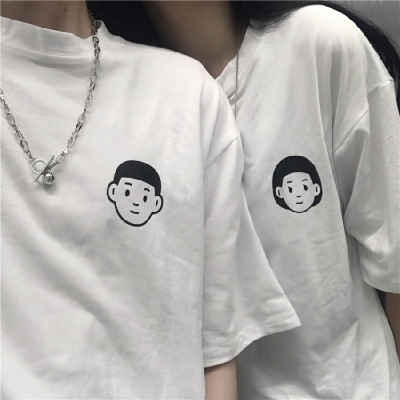 Net red ins super hot couple's short sleeve T-shirt women's summer wear