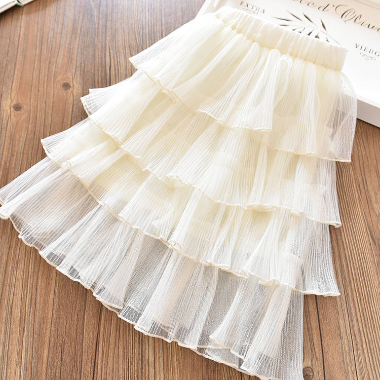 Girls skirt summer new style children Princess pleated cake skirt little girl skirt girl baby mesh dress