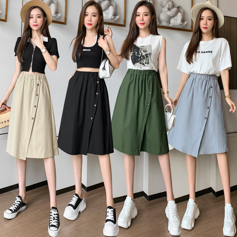 Real photo of women's wide leg pants 2021 new Capris student's Korean loose art skirt pants high waist casual pants trend