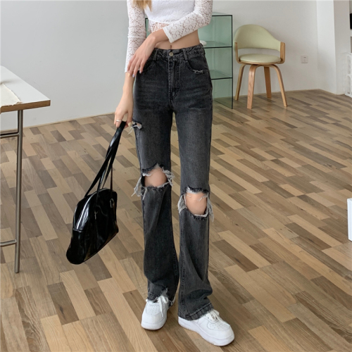 Real price charcoal black jeans for women 