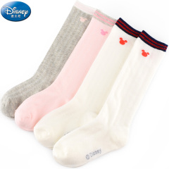 Disney children's socks girl's half length middle tube spring summer thin girl's long tube cotton hollow out solid color