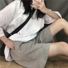 Summer 5-point leisure sports shorts children's Korean version loose wear high waist wide leg pants fashion