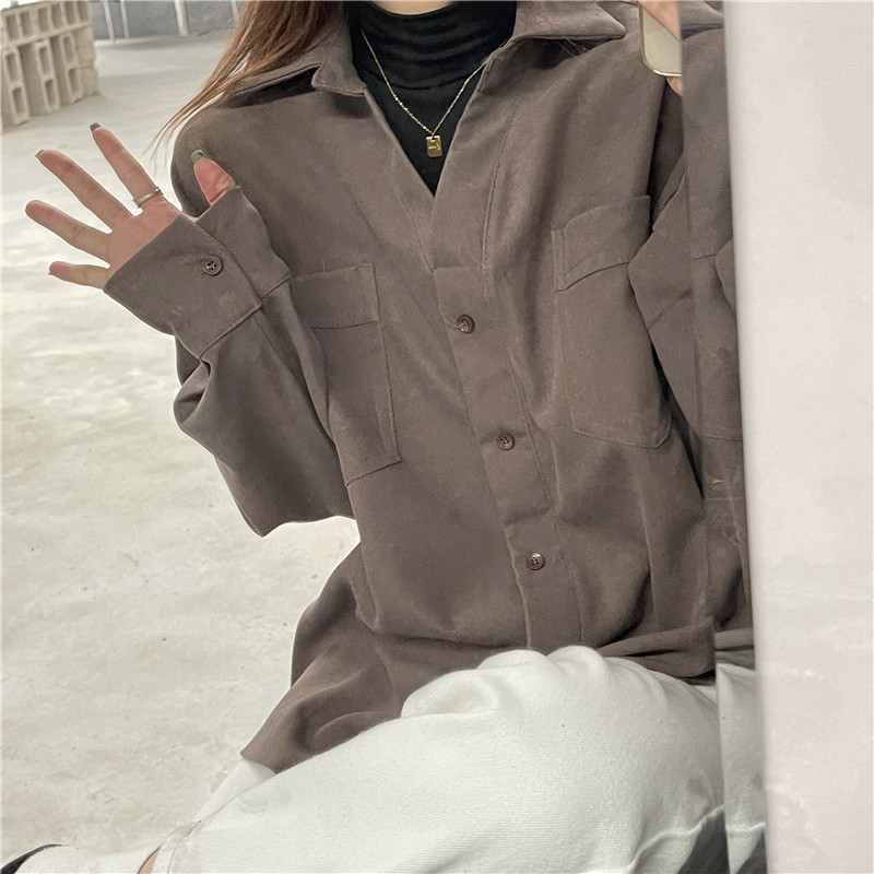 Real video fake two shirts women's wear Korean version versatile design sense minority long sleeve white shirt