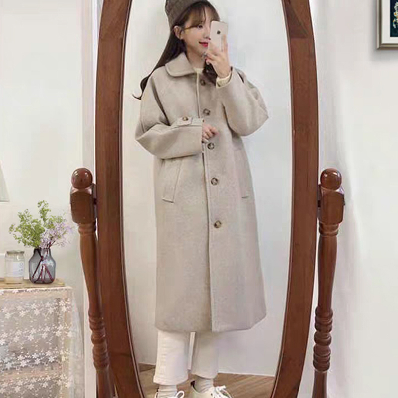 Winter woolen coat female Hepburn wind medium long 2020 new autumn and winter thickened gentle versatile woolen coat