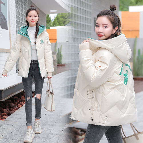 Real shot cotton padded jacket short 2021 winter new thickened down jacket women's Korean loose bread jacket cotton padded jacket