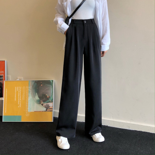 Real photo spring new Korean version show thin casual casual wide leg pants casual pants real price of student pants