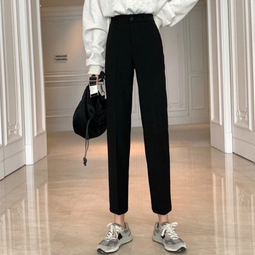 Real price early spring 2021 new straight women's casual pants suit pants loose thin versatile pants