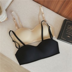 Real shooting autumn and winter Strapless underwear invisible bra bra wrap chest without steel ring chest gather and prevent slip