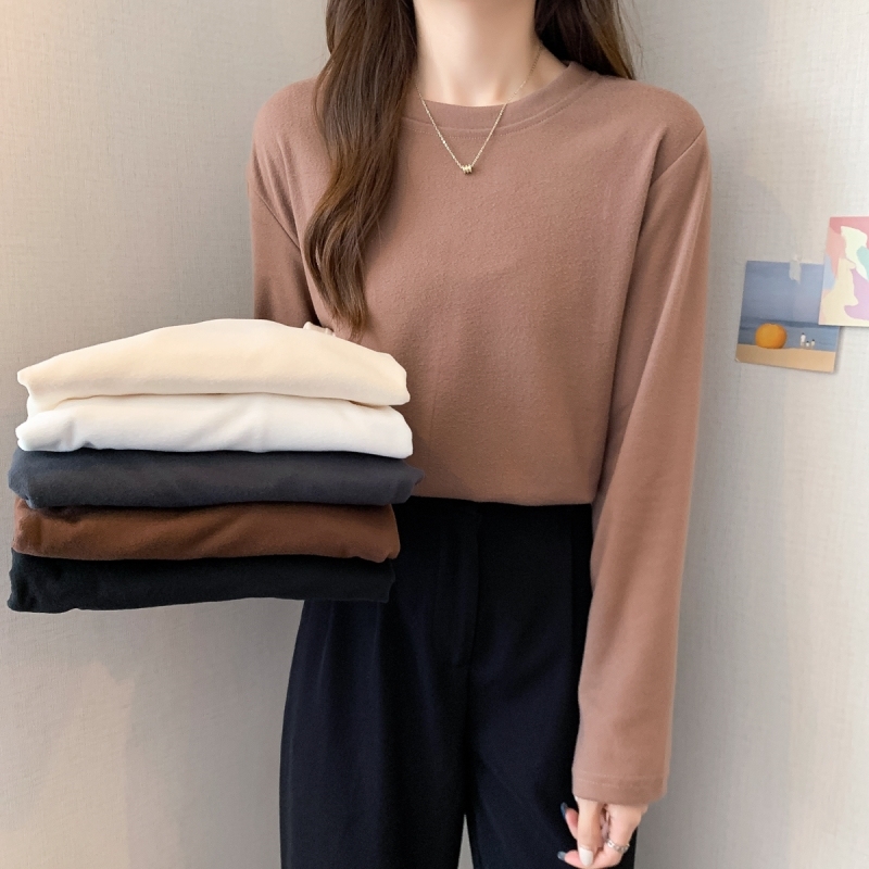 Real shooting autumn and winter round neck de velvet women's coat with double-sided sanding