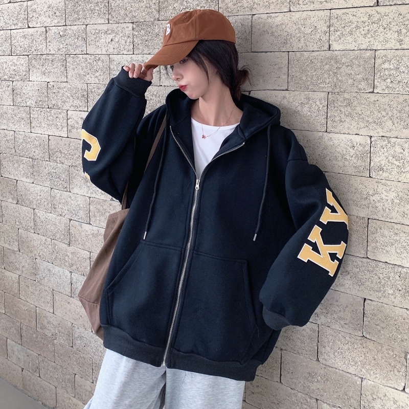 Real price thin sweater women's hooded letter print