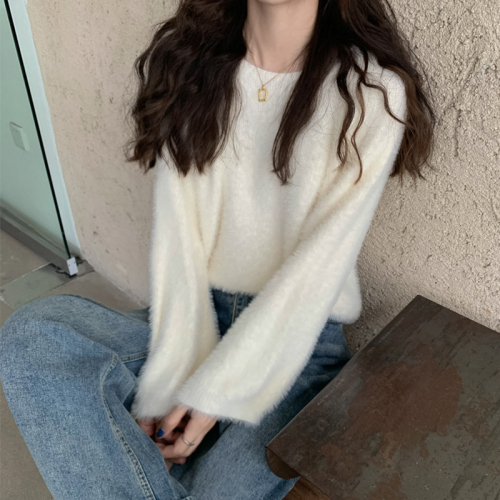 Real price shooting 2 autumn / winter new Mohair versatile loose sweater with knitwear