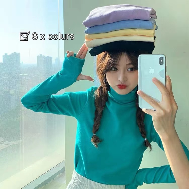 Guantude 90% polyester 10% spandex with half high collar brushed thickened knitting