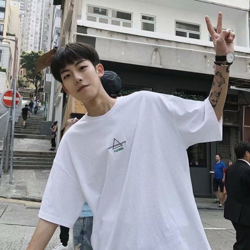 Hong Kong Style t-shirt men's loose boys' short sleeve ins men's half sleeve student trend Korean top summer