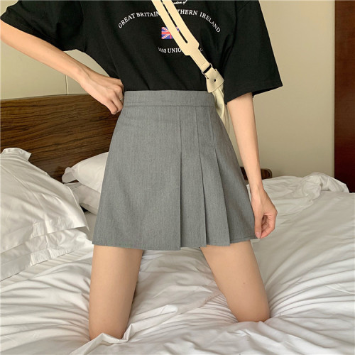 Real photo real price Korean pleated skirt with high waist and thin skirt