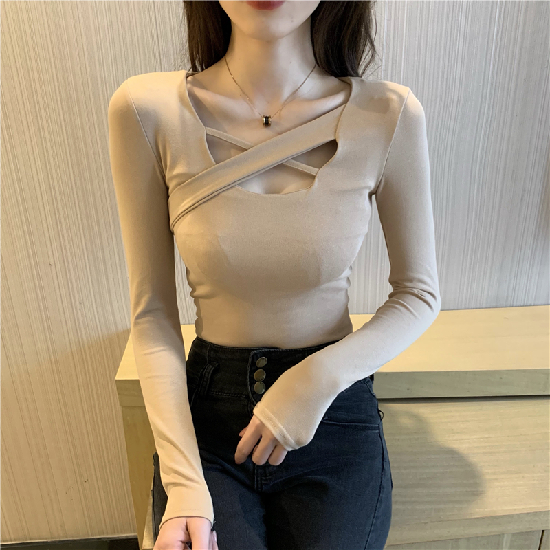 Real price new ins super celebrity cross low cut slim T-shirt