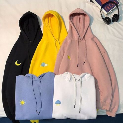 190g large sweater women's casual loose couple Hoodie