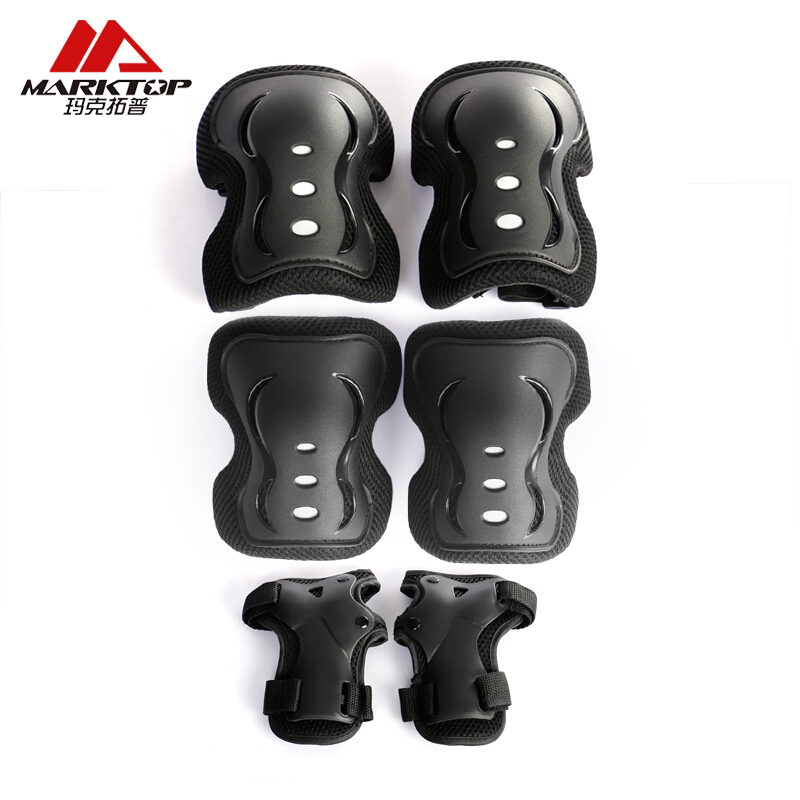 Marktop roller skating protective gear adult children's six piece suit skateboard skating roller skating palm, elbow and knee protection L (recommended to wear 120-140kg)