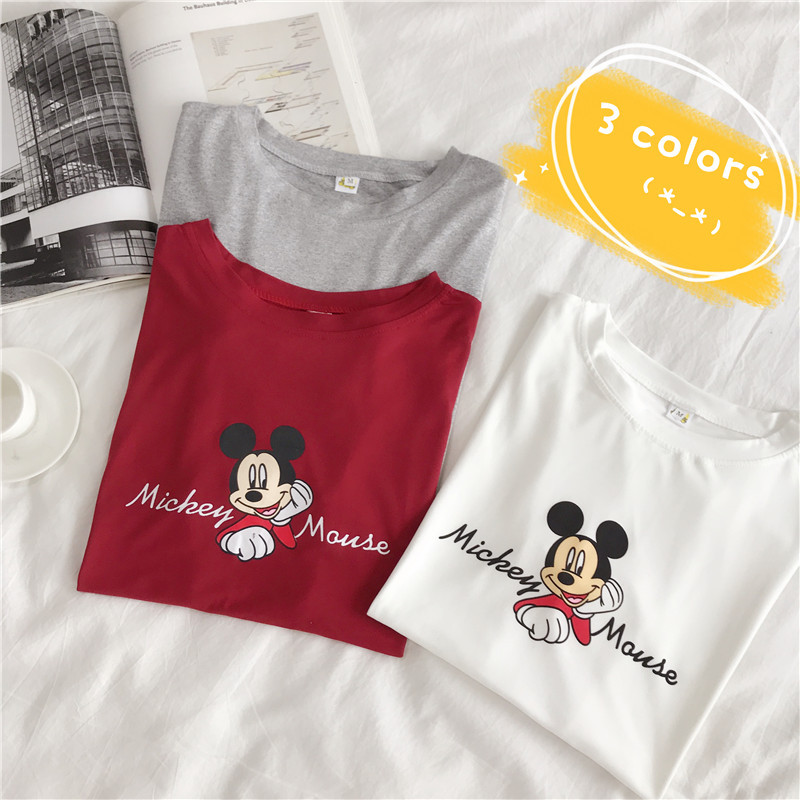 New style net red super fire cartoon printed Mickey pattern short sleeve T-shirt for women
