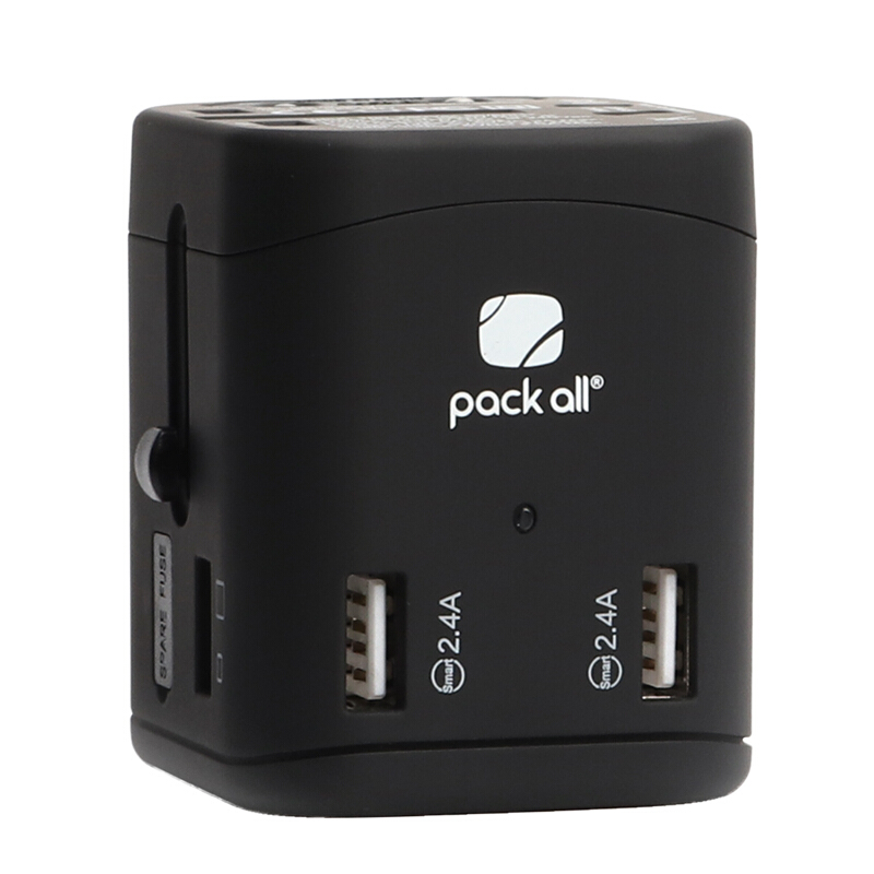 U.S. pack all travel conversion plug global universal USB (type-C) converter for travel abroad uses European, American, Australian and British standard black abroad
