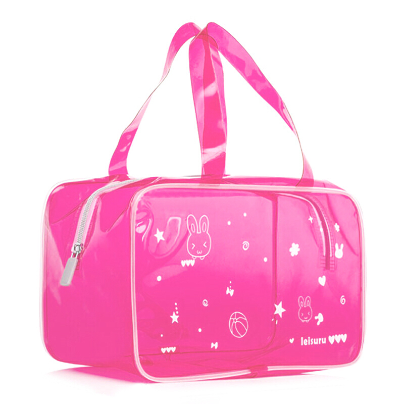 CHUANNUO beach bag waterproof EVA handbag outdoor swimsuit storage bag peach