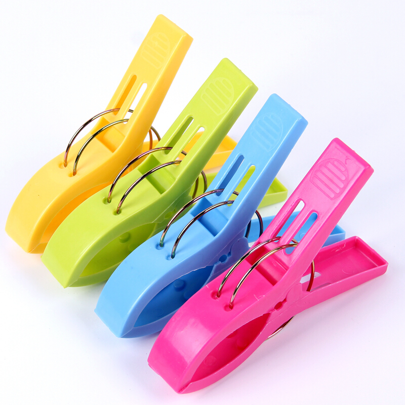 Xinqin thickened durable drying quilt clip underwear socks large windproof clip drying cotton quilt clip drying clothes clip 4 pack multicolor