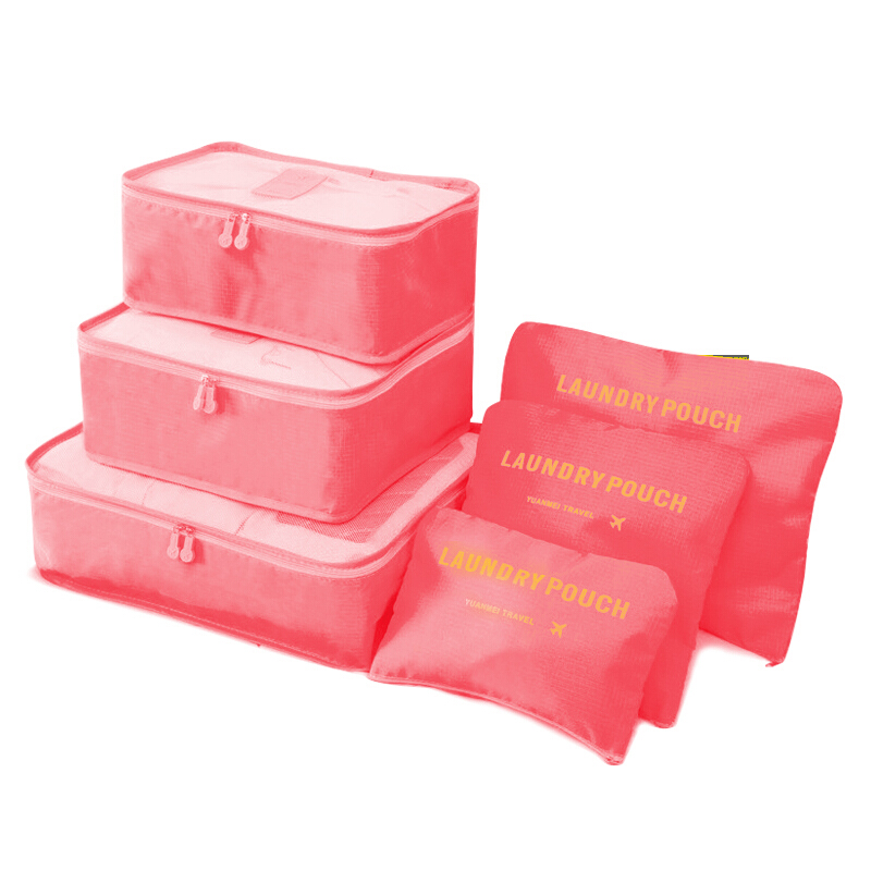 CHUANNUO travel storage bag set luggage sub packing and sorting bag travel set business clothes underwear storage and sorting bag peach 3103