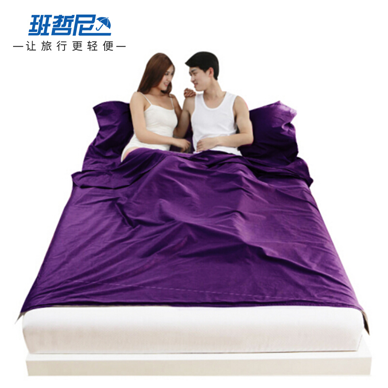 Bangini folding dirty sleeping bag adult travel outdoor supplies travel essential portable Hotel dirty bed sheet with breathable zipper opening double purple