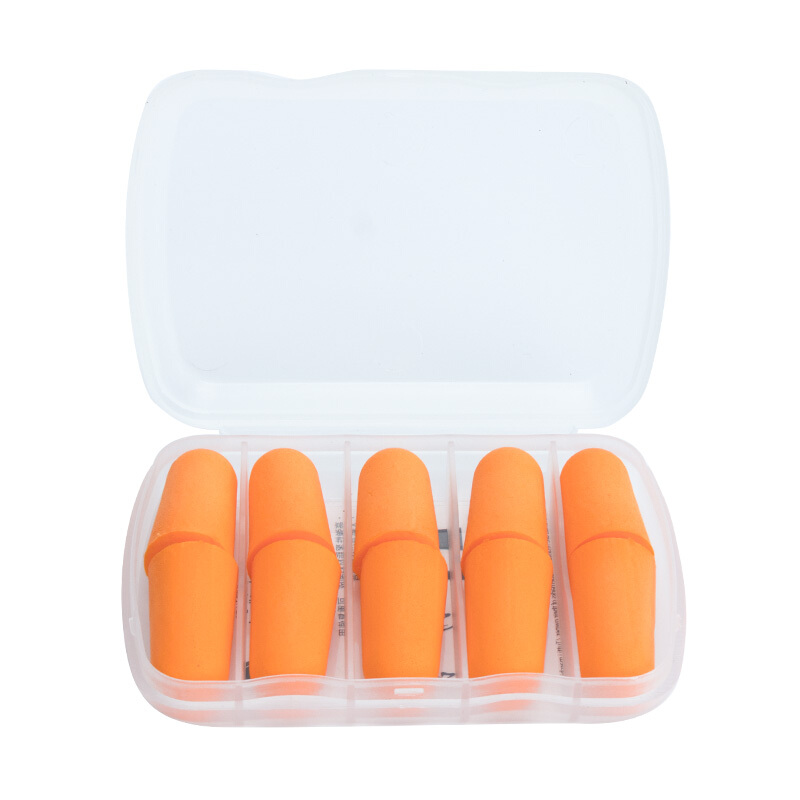 American package sound insulation and noise reduction earplugs anti noise sleep earplugs men and women work and learn to sleep Anti Snoring mute sound insulation earplugs Orange 5 sets [complimentary portable box]