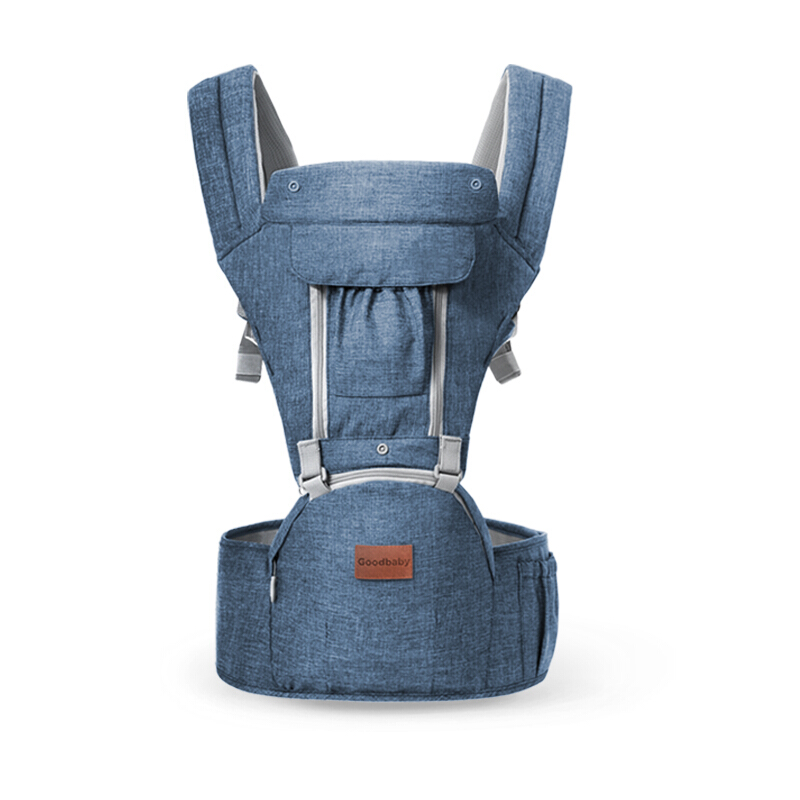 GB good baby baby strap breathable double shoulder multifunctional baby holding waist stool baby four seasons breathable denim blue p180162
