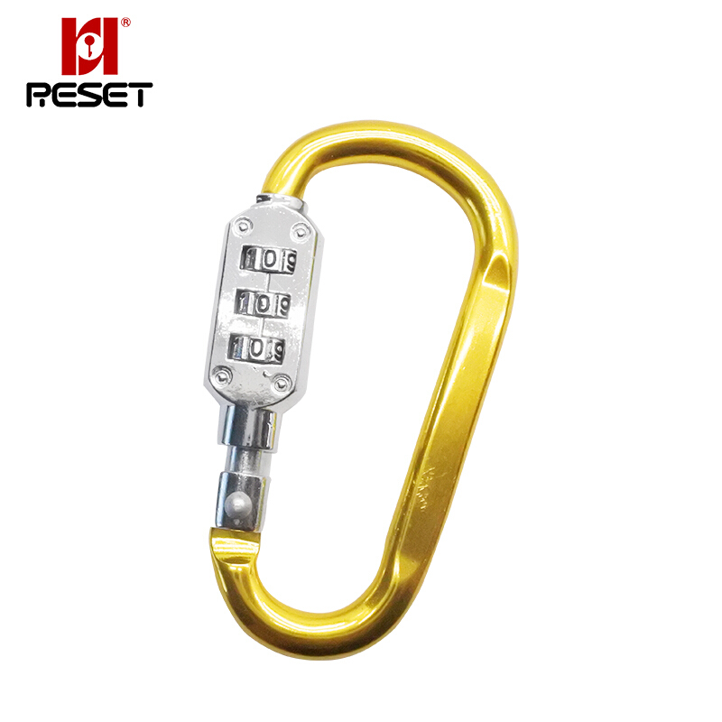 Reset rst-193 adjustable password lock security hook password key chain luggage buckle outdoor security password buckle 70mm gold