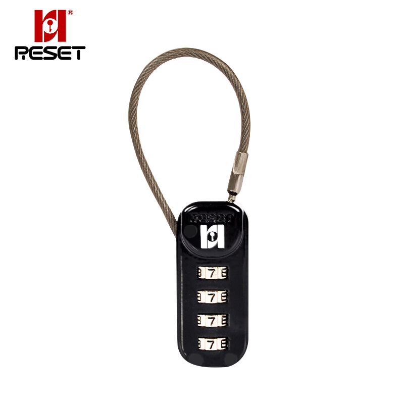 Reset rst-192 steel wire password lock travel anti-theft lock rope trunk lock backpack four digit password lock outdoor clothes line lock pull rod box lock key ring